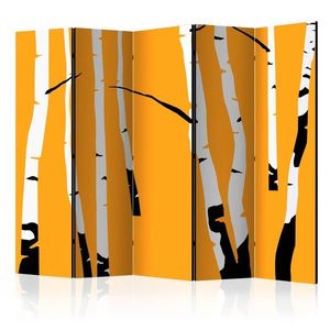 Paraván Birches on the orange background Dekorhome vyobraziť