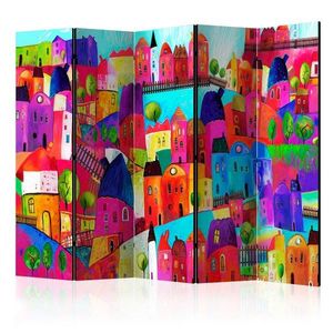 Paraván Rainbow-hued town Dekorhome vyobraziť