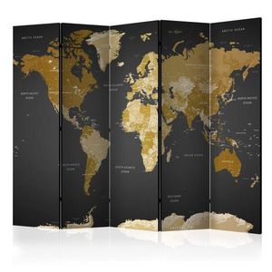 Paraván World map on dark background Dekorhome vyobraziť