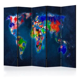 Paraván Colorful map Dekorhome vyobraziť