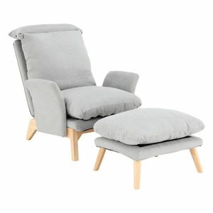 Kreslo s taburetom ZANDER látka / drevo Tempo Kondela vyobraziť