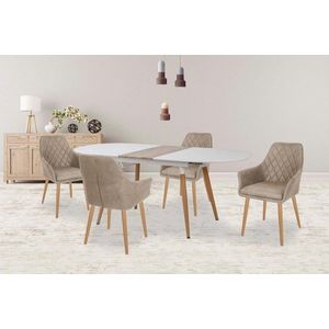 JEDÁLENSKÝ STÔL, biela, farba duba, 160/90/76 cm vyobraziť