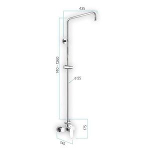 Mereo Nástenná sprchová bateria Mada 150 mm so sprchovou tyčou bez príslušenstva CBE60104SM vyobraziť