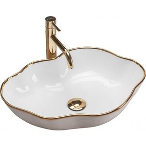 REA - Umývadlo na dosku Pearl Gold Edge REA-U0696 vyobraziť