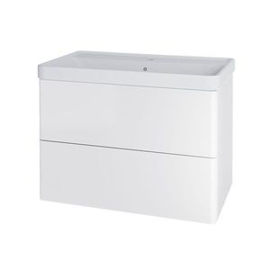 Mereo Siena, kúpeľňová skrinka s keramickým umývadlom 81 cm, biela lesk CN411 vyobraziť