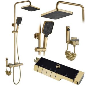 REA REA - Sprchový set s batériou 150mm Lungo termostat ROB kartáčovaná zlatá REA-P6623 vyobraziť
