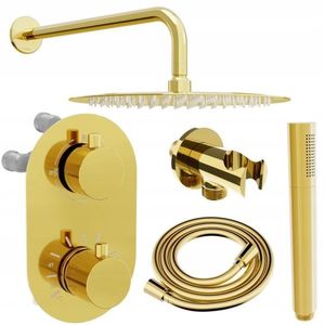 MEXEN/S MEXEN/S - Kai DR70 podomietkový sprchový SET + slim sprcha 30, zlatý 77602DR7030-50 vyobraziť