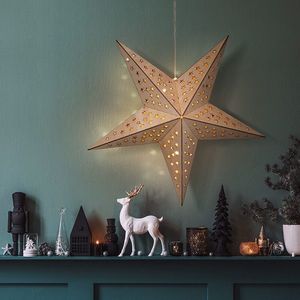 Solight LED drevená vianočná hviezda, 20x LED, 65cm, 2x AA, 1v293 vyobraziť