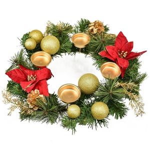 Adventný veniec zdobený Poinsettia, 33 cm vyobraziť