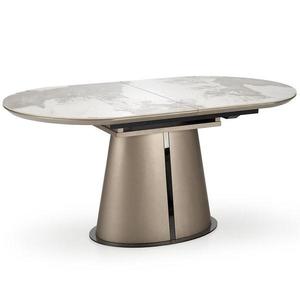 Stôl Robinson 90x160 keramika/MDF – béžový mramor/cappuccino vyobraziť
