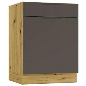 Kuchynská skrinka Cosmo Isabel D60s/1 P/L Mocca Grey/Dub Artisan vyobraziť