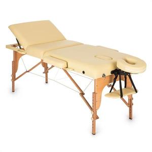 KLARFIT MT 500, masážny stôl, 210 cm, 200 kg, sklápací, jemný povrch, taška, béžový vyobraziť