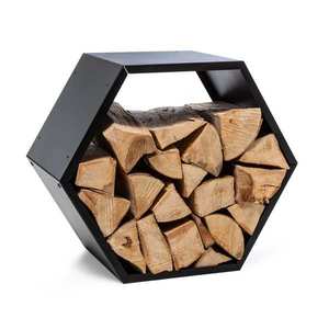 Blumfeldt Hexawood Black, stojan na drevo, šesťuholníkový tvar, 50, 2 × 58 × 32 cm vyobraziť