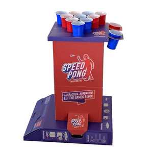 BeerCup Bounce, speedpongový hrací stĺp, kompaktný kartón, 6 modrých a červených pohárov, vrátane 2 loptičiek vyobraziť