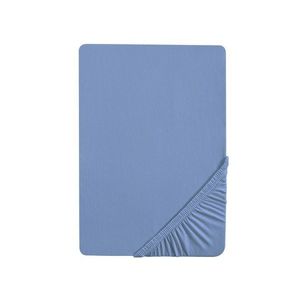 Biberna Napínacia džersejová plachta (modrá, 90 – 100 x 200 cm) vyobraziť