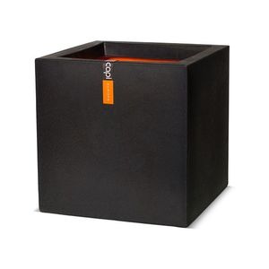 Capi Europe Hranatý kvetináč Smooth, čierny (30 x 30 x 30 cm ) vyobraziť