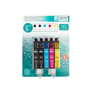 UNITED OFFICE® Náplne do tlačiarne Epson, 5 kusov (Multipack 18XL) vyobraziť