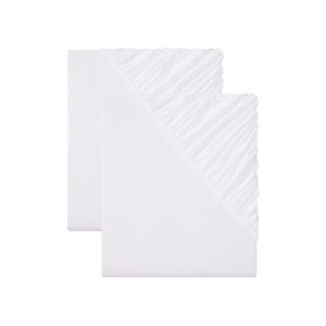 LIVARNO home Džersejová napínacia plachta, 90 – 100 x 200 cm, 2 kusy (biela) vyobraziť