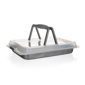 Plech na pečenie BANQUET Granite 42x29cm s vekom vyobraziť