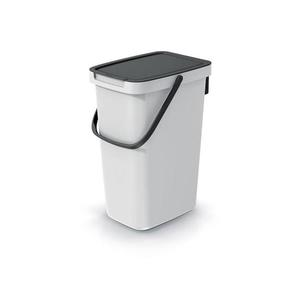 Kôš odpadkový SYSTEMA Q COLLECT popolavý s čiernym vekom 12l vyobraziť