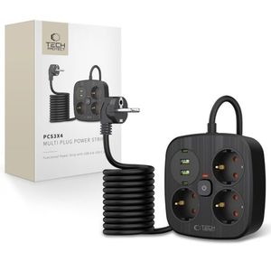 Predlžovací kábel 3 zásuvky 2m TECHPROTEC PCS3X4 Black vyobraziť