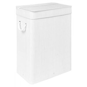 Bambusový kôš na bielizeň SOREN I 80 l biely vyobraziť