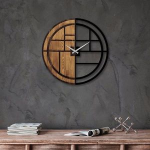 Dekoratívne nástenné hodiny WALLIE ORGANIC 56 cm orech/čierne vyobraziť