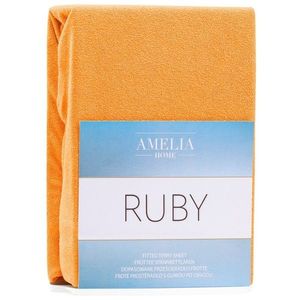Froté prestieradlo s gumou AmeliaHome Ruby oranžové vyobraziť