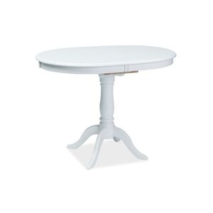 Jedálenský rozkladací stôl Dello z masívu 100/129 cm biely vyobraziť