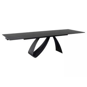 Jedálenský rozkladací stôl Diuna 160/240 cm keramika čierny mramor/čierny vyobraziť