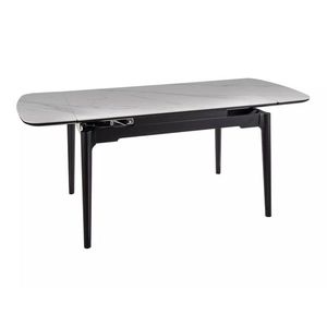 Jedálenský rozkladací stôl Sento 120/180 cm keramika biely mramor/čierny vyobraziť