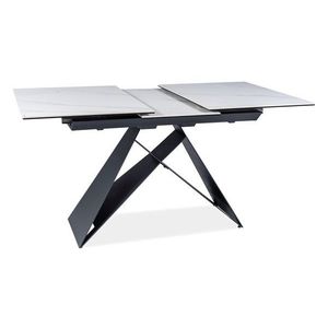 Jedálenský rozkladací stôl Westin 120/160 cm keramika čierny/biely mramor vyobraziť