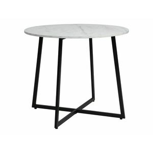 Jedálenský stôl Luna 90 cm biely mramor/čierny vyobraziť
