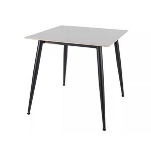 Jedálenský stôl Rion 80 cm keramika biely mramor/čierny vyobraziť