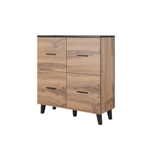 Komoda Lotta 110 cm dub wotan/čierna vyobraziť