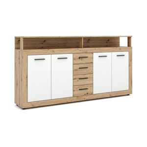Komoda Luna 190 cm dub Artisan/biela vyobraziť