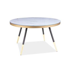 Konferenčný stolík Vegas 80 cm biely mramor/čierny vyobraziť