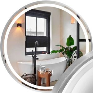 Okrúhle dotykové zrkadlo s LED osvetlením MMJ 70 cm strieborné vyobraziť