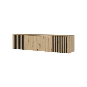Nástavec na skriňu Nelly 206 cm dub artisan/čierny vyobraziť