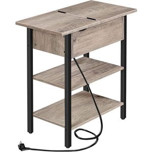 Odkladací stolík Vasagle Frenzy 48 cm s nabíjacou stanicou sivý/čierny vyobraziť