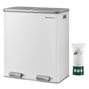 Odpadkový kôš s vekom JORDAN 2x30 l biely vyobraziť