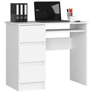 Písací stôl A-6 90 cm biely ľavý vyobraziť