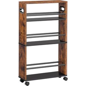 Pojazdný kuchynský regál Vasagle Tonari 45 cm čierny/hnedý vyobraziť