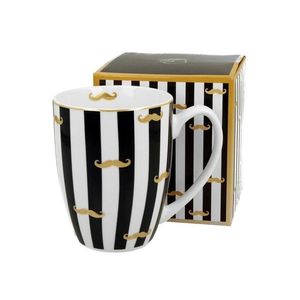 Porcelánový hrnček ELEGART 360 ml čierny/biely vyobraziť