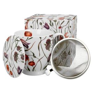 Porcelánový hrnček FLOWER MEADOW 510 ml so sitkom viacfarebný/biely vyobraziť