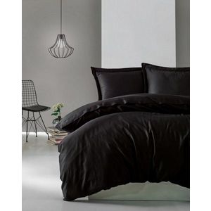 Obliečky zo saténovej bavlny s plachtou Satin 200x220 cm čierne vyobraziť