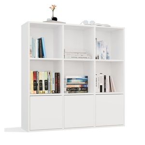 Regál MALAX 3x3 s 3 dvierkami 110 cm biely vyobraziť