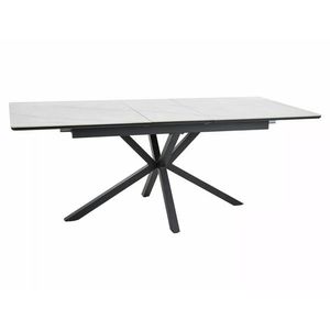 Rozkladací jedálenský stôl Logan 160/200 cm keramika biely mramor/čierny vyobraziť