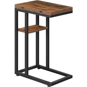 Rozkladací odkladací stolík Vasagle Bromy 26/52 cm hnedý/čierny vyobraziť