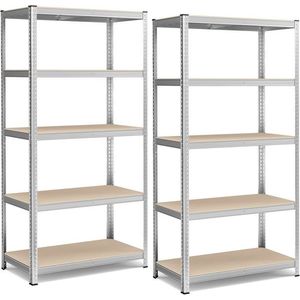 Sada 2 ks dielenských regálov Profa 200 cm strieborná/hnedá vyobraziť